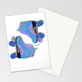 Blue Roller skates - white/ transparent background Stationery Card