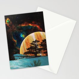 Celestial Sky - Space Collage, Retro Futurism, Sci-Fi Stationery Card