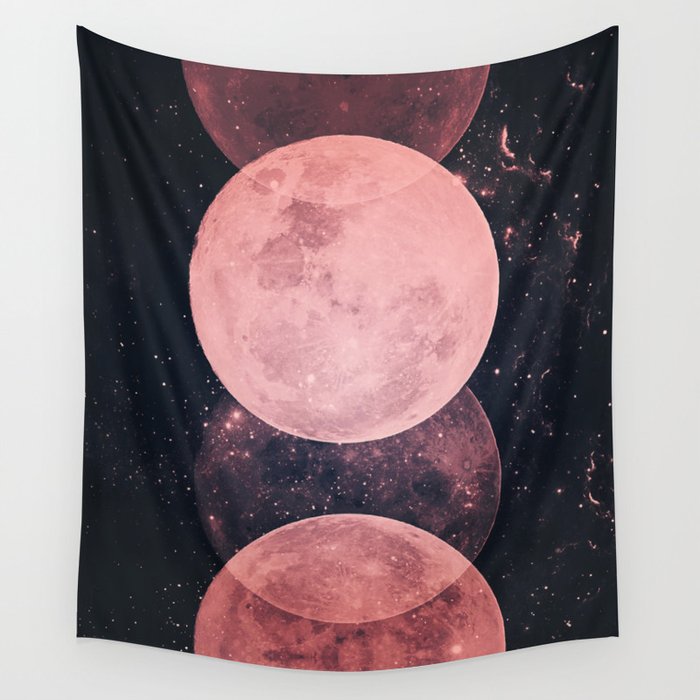 Pink moon phase tapestry top