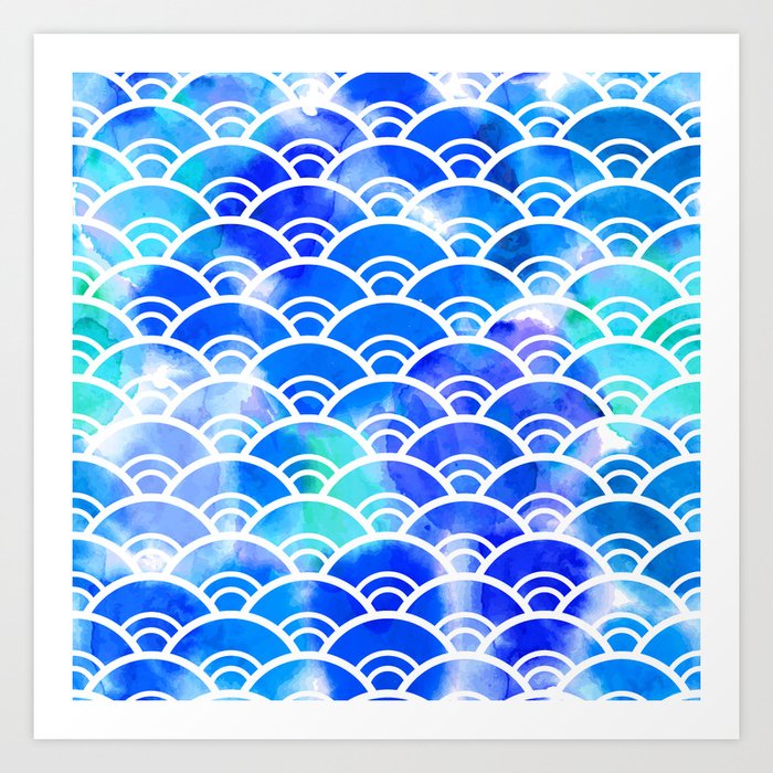 Seigaiha Literally Means Wave Of The Sea Seamless Pattern