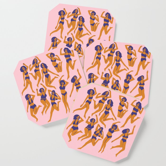 Underwear Dancing - Pink Coaster