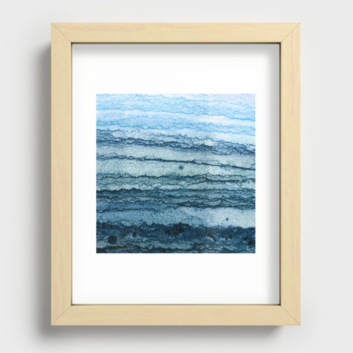 wave - blue Recessed Framed Print