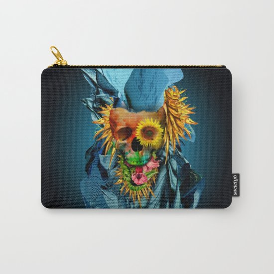 Floral Skull Vivid IV Carry-All Pouch