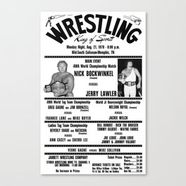 #3 Memphis Wrestling Window Card Canvas Print
