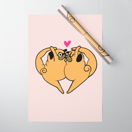 Pug Yoga Valentine Wrapping Paper