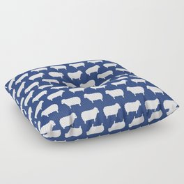 Black Sheep Pattern Blue Floor Pillow