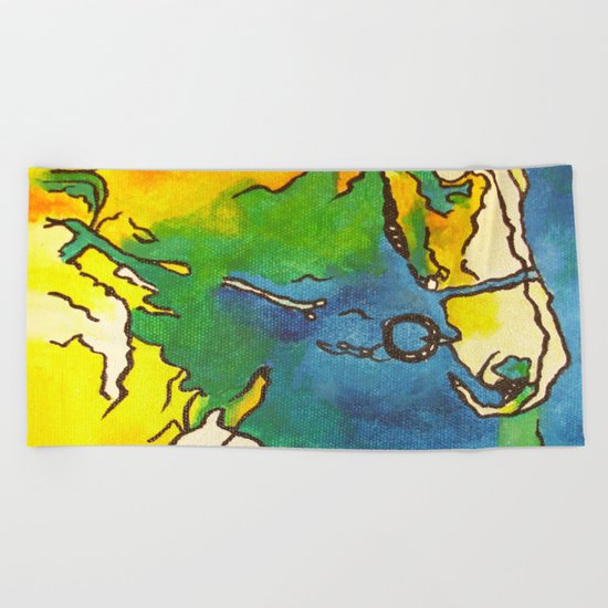 Horse and Bridle Beach Towel