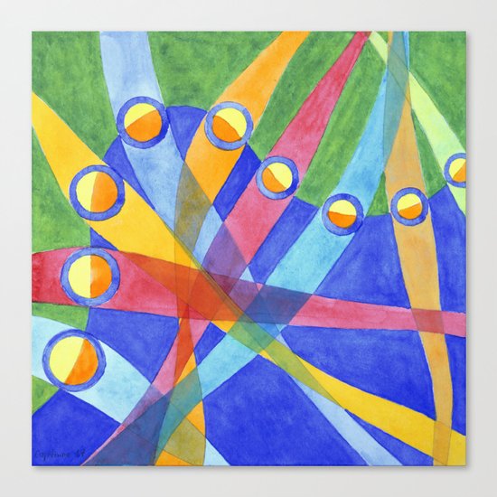 Mingling Colored Stripes Canvas Print