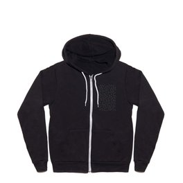 Black And White Dots Hand Painted  Zip Hoodie