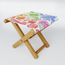 Rainbow of Fruits and Vegetables Folding Stool