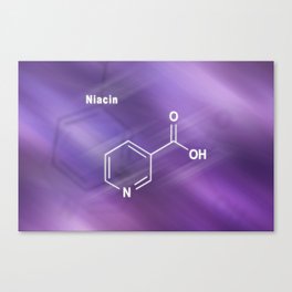 Niacin (nicotinic acid) molecule, vitamin B3 Structural chemical formula Canvas Print