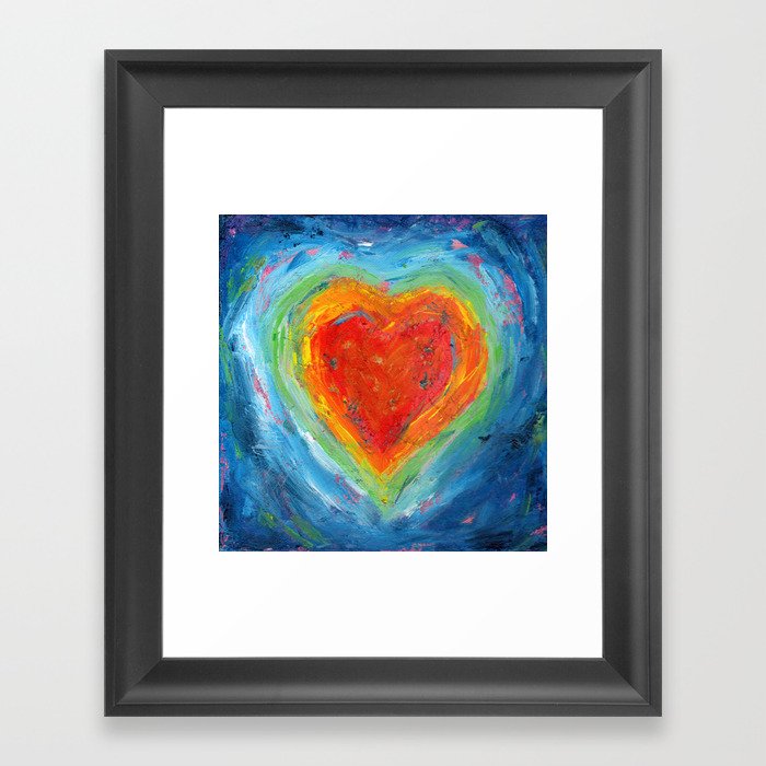 Rainbow Heart Healing Framed Art Print