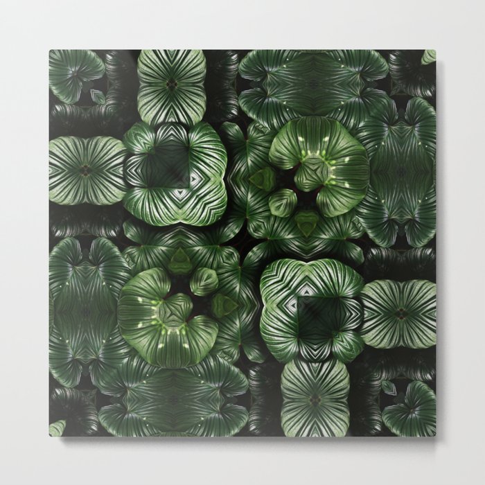 Green leaves pattern Metal Print