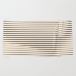 [ Thumbnail: Light Slate Gray and Bisque Colored Lined Pattern Beach Towel ]