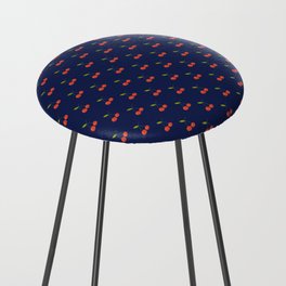 Cherry Seamless Pattern On Navy Blue Background Counter Stool