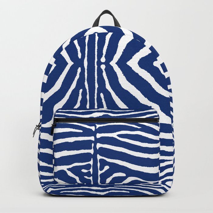 Zebra Pattern | Zebra Stripes | Zebra Navy Blue Stripes 745 Backpack