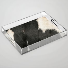 Vintage Black and White Cowhide, Cow Skin Print Pattern Acrylic Tray
