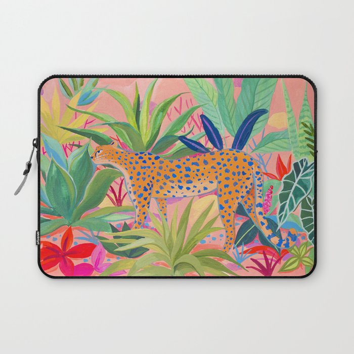 Leopard in Succulent Garden Laptop Sleeve