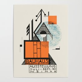 Bauhaus - Exhibition poster by Rudolf Baschant, 1923 Poster