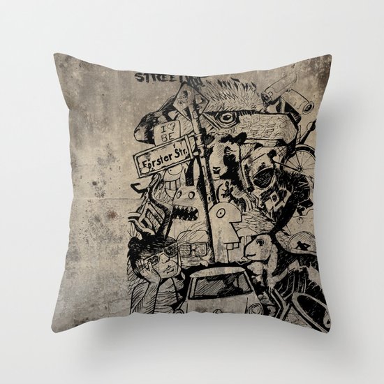 Berlin Street Art concrete Throw Pillow