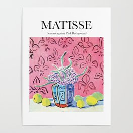 Matisse - Lemons against Pink Background Poster