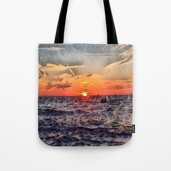 Lake Michigan Romantic Sunset Tote Bag
