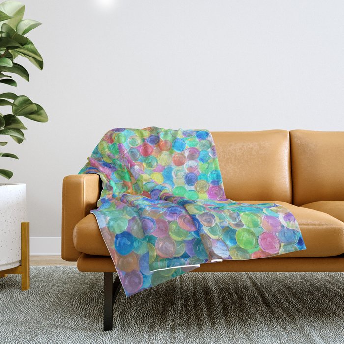 Colorful Rainbow Bubble Bead Texture  Throw Blanket