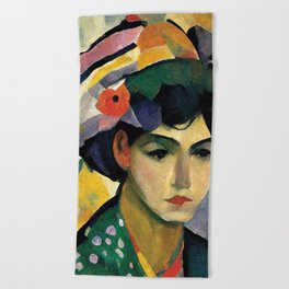 Woman Looking at Friend Impressionist Art Beach Towel