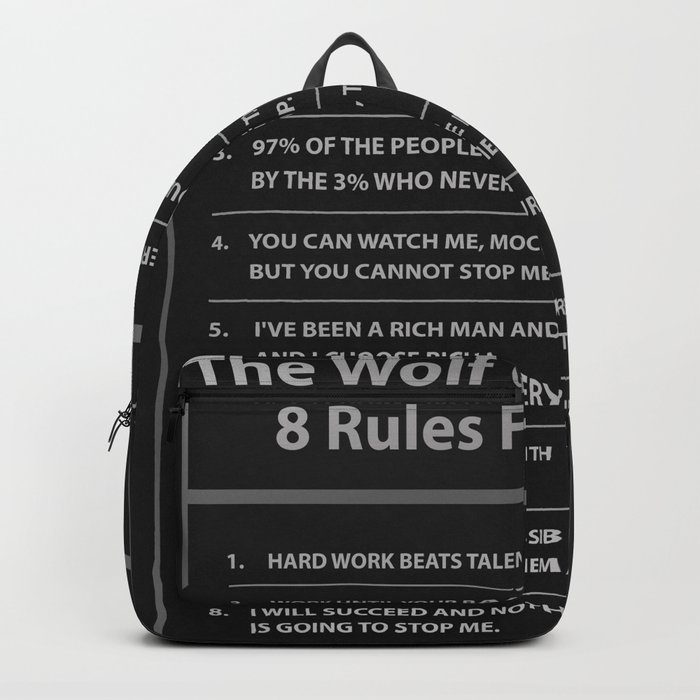 The Wolf Of Wall Street 8 Rules For Success Motivation Backpack