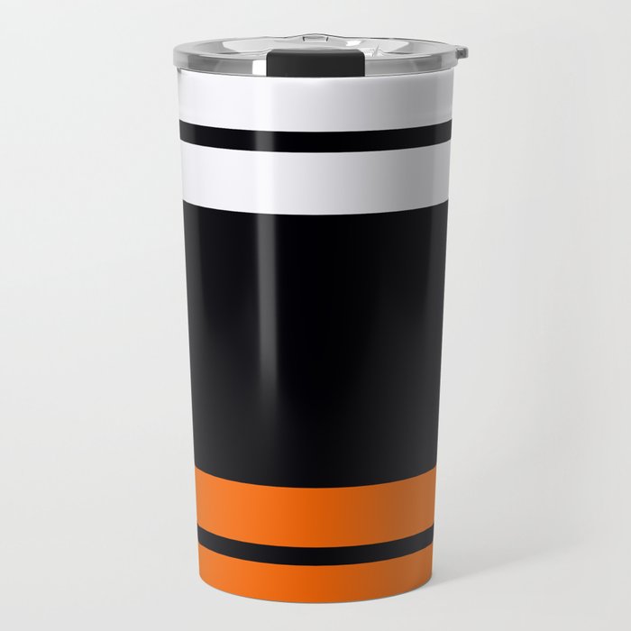 Team Colors 9...Black , white  and orange Travel Mug