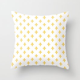 Fleur-de-Lis (Light Orange & White Pattern) Throw Pillow