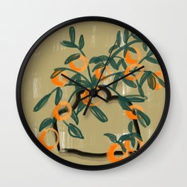 Oranges in vase No 01 Wall Clock