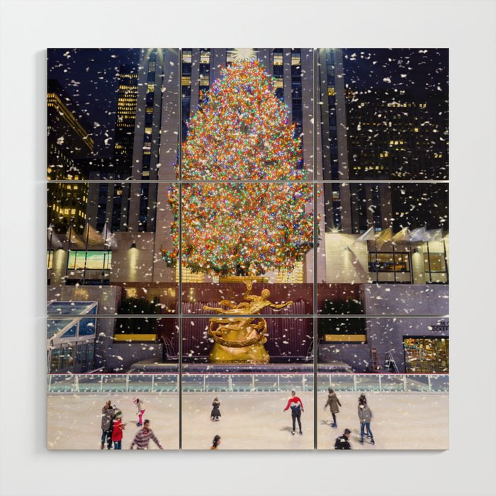 Rockefeller Center Christmas Tree New York City Wood Wall Art