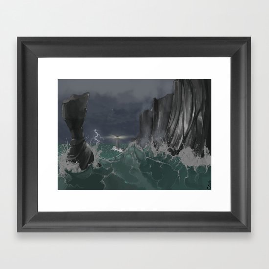 Raging Sea Framed Art Print