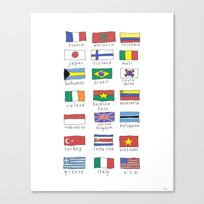 World traveler flags Canvas Print