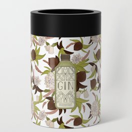 Gin Bottle in a sea of Flowers Can Cooler