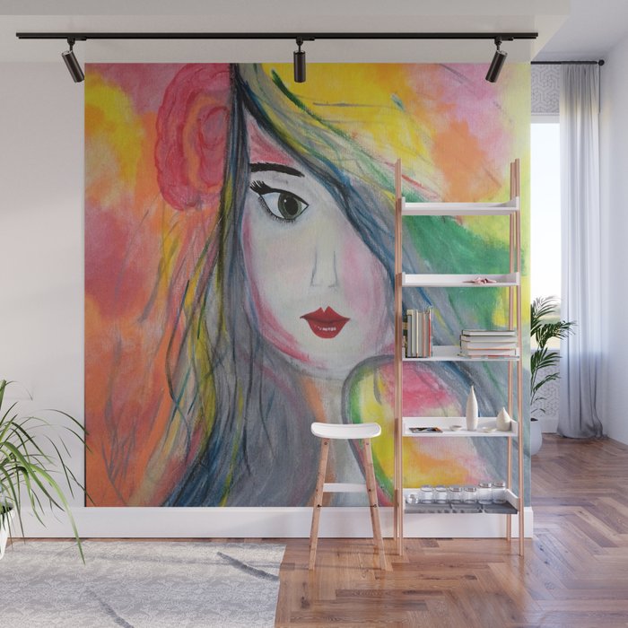 Pretty Girl Yellow Pink And Green Girl Painting By Jodi Tomer