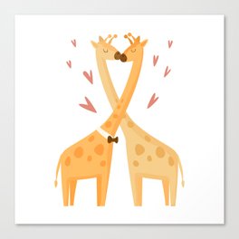 Giraffes in Love - A Valentine's Day Canvas Print