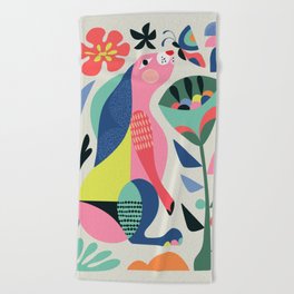 Floral Bunny Beach Towel