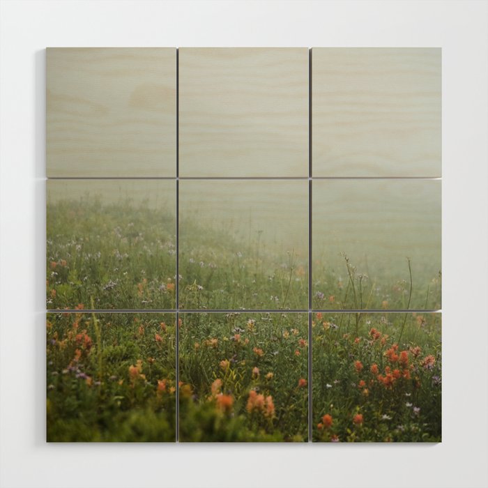 Field of Wildflowers in Washington Wood Wall Art