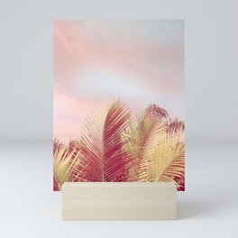 Pink Palms in the Breeze Mini Art Print