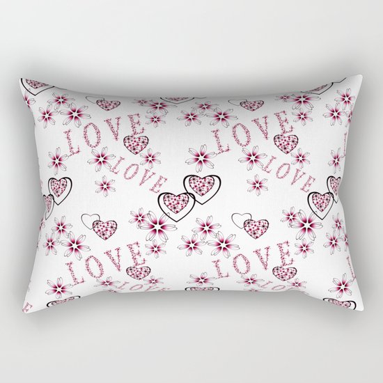 Openwork pattern with hearts. Rectangular Pillow