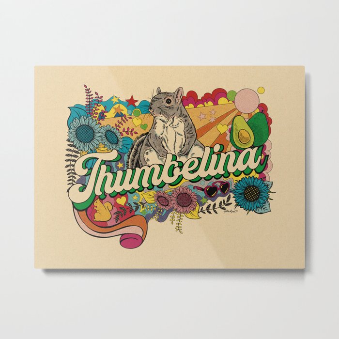 Little Thumbelina Girl: "Groovy Thumb" Metal Print