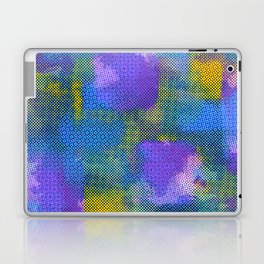 Pastel Patchwork Cool Blue Halftones Abstract  Laptop Skin