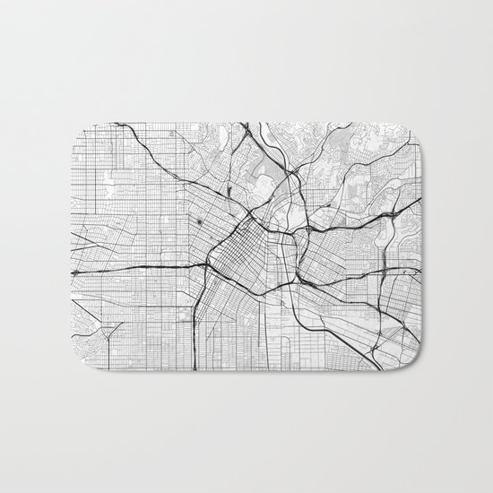 Los Angeles Map Gray Bath Mat