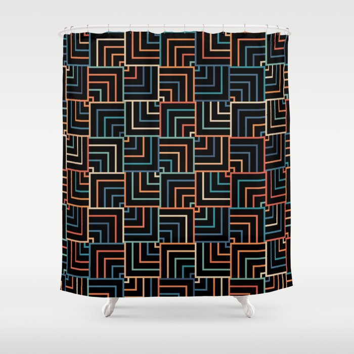 Colorful overlapping squares Shower Curtain