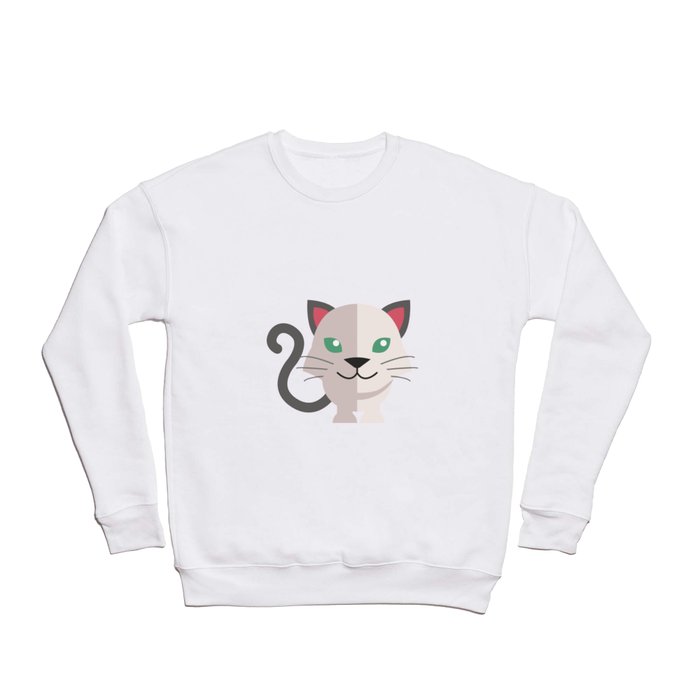 oneechan no shiro neko white cat kitten Crewneck Sweatshirt