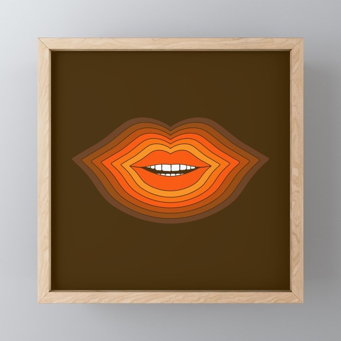 Pop Lips - Golden Framed Mini Art Print