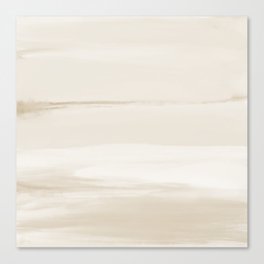 Cay Shores 7 - Abstract Modern Landscape - Cream White Beige Taupe Greige Sand Canvas Print