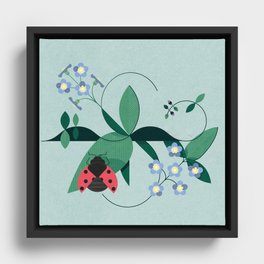 Forget me not and Ladybird Framed Canvas